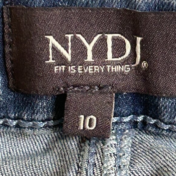 NYDJ Women's Marilyn Straight Lift X Tuck Technology Blue size 10 Cuffed Capri - Picture 9 of 14